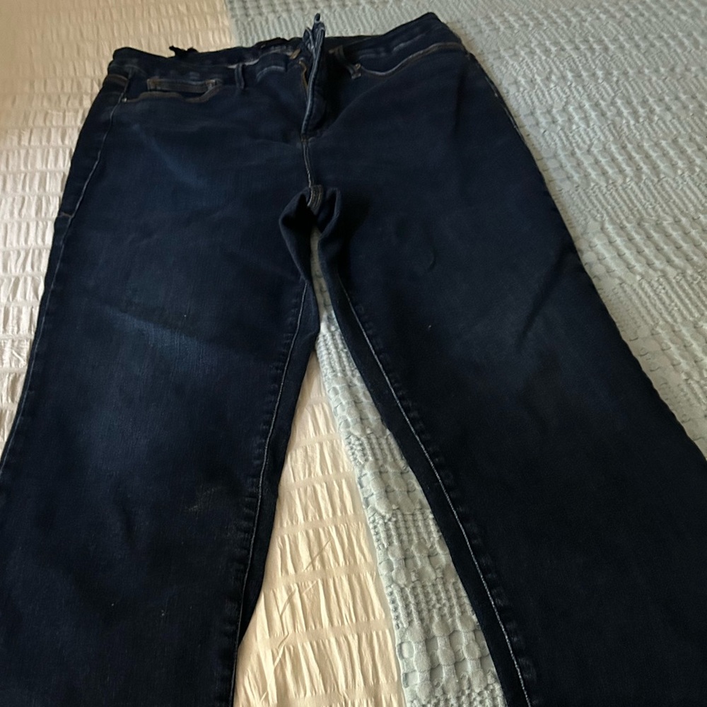 Good American Dark Blue Straight Leg Jeans